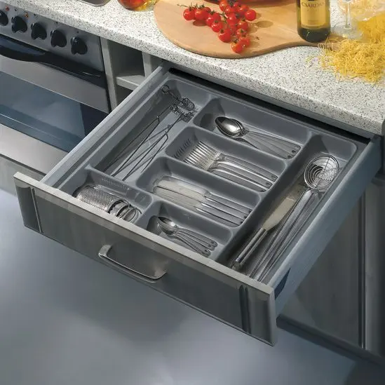 KASIKLIK-e1740650619138.jpg Hafele Smart Çatal Kaşıklık Gümüş Gri 600mm - Görsel 1